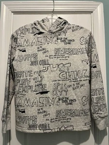 H&M Boys Graffiti Print Hoodie Size 8/10 - Picture 1 of 2