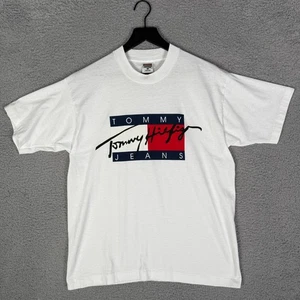 Vintage 90s Tommy Hilfiger Shirt Flag Logo Herren Large Fruit of the Loom Tag - Bild 1 von 8