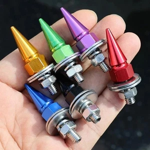 Car Exterior Parts M6 Threaded Tip Screws CNC Styling License Plate Bolts Washer - Foto 1 di 14