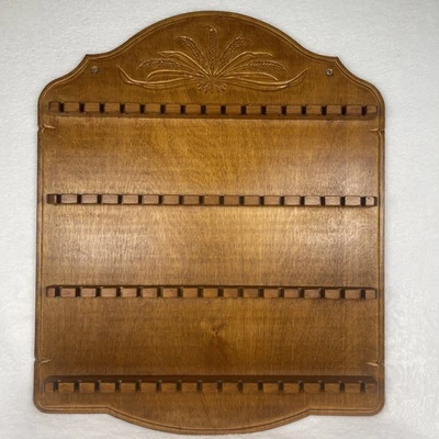 De colección 64 Ranuras Cuchara Soporte Coleccionista Estante de Pared Cucharas de Recuerdo Exhibición Madera Tallada Foto 1 de 4