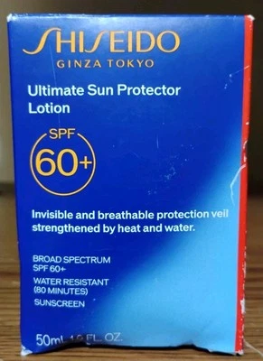 Shiseido Ultimate Loción Protector Solar FPS 60+ Protector Solar 1.6oz / 50ml Nuevo en CAJA Foto 1 de 3