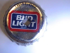 BOTTLE CAP USED PLASTIC LINED BUD LIGHT TWIST OFF ANHEUSER BUSCH INC - Picture 1 of 3