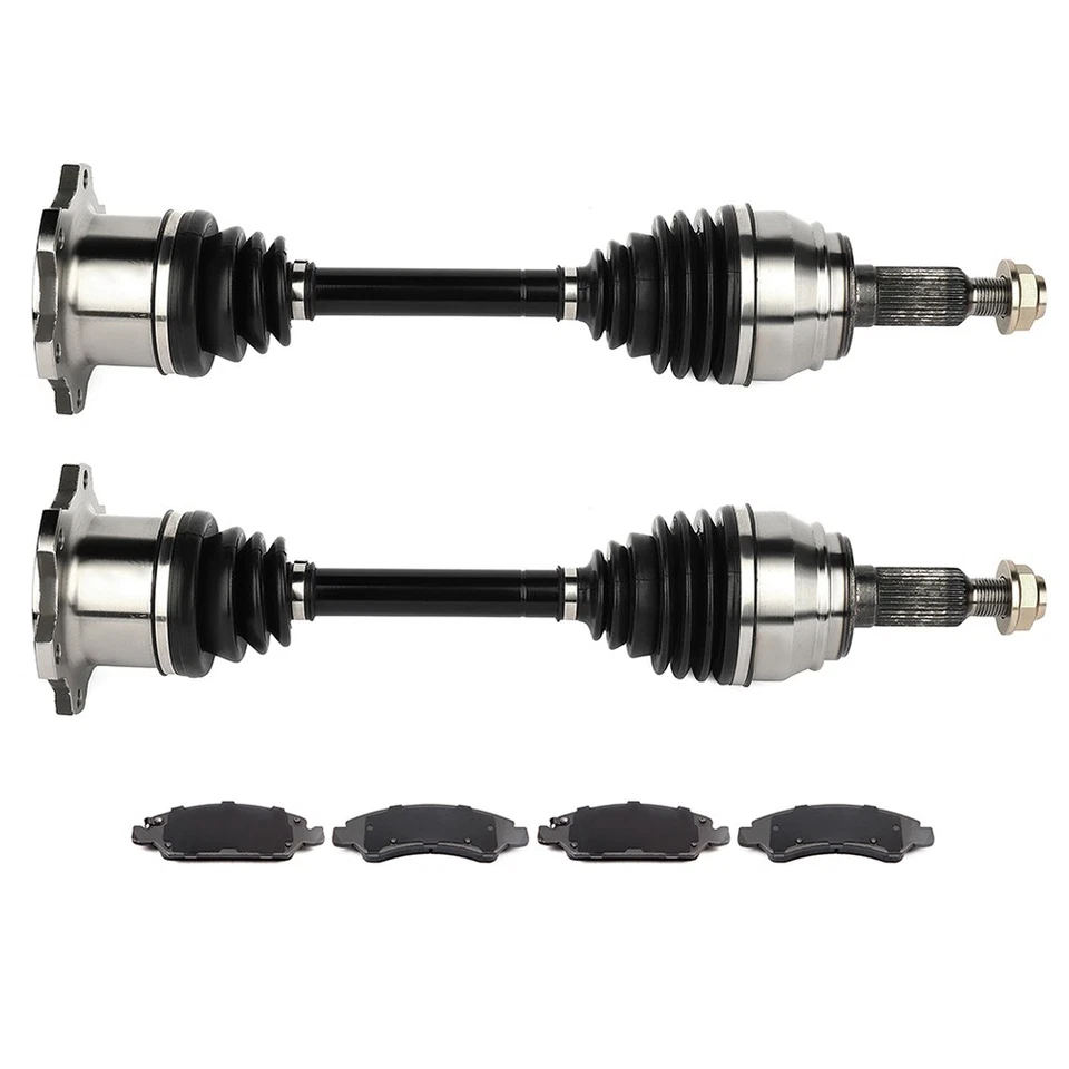 Front CV Axle + Brake Ceramic Pads For 2008-2015 Chevrolet Silverado 1500 4.3L Foto 1 de 4