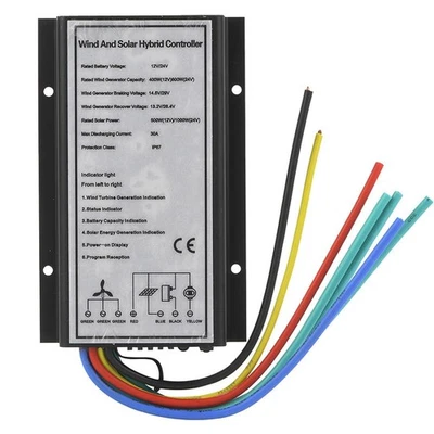 Wind 400W-800W Solar 500W-1000W Hybrid Charge Controller 12V24V Waterproof IP67 - Image 1 of 4