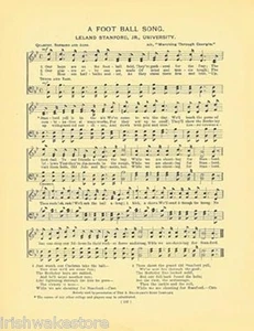 STANFORD UNIVERSITY Sports Song c1906 "A Football Song" Original - Picture 1 of 1