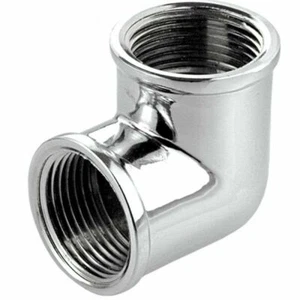 Chrome Pipe Elbow 3/4" BSP Threaded Female / Female Bend Connection Coupling - Picture 1 of 1