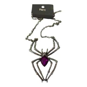 New Pier 1 Metal Spider Purple Stone Huge Arachnid 🕷️ Goth Halloween Chain - Picture 1 of 6