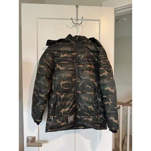Kids Diesel Camo Puffer Jacket Full Zip Hooded Lightweight Coat - Picture 1 of 9