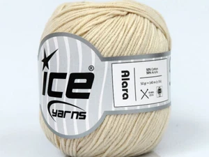 8-Skein Lot Alara Yarn light cotton 8x50g/140m Cream - Picture 1 of 4