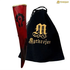 Cuerno de beber vikingo caballero medieval cerveza hidromiel ale para regalos, decoración, rojo 16 oz - Imagen 1 de 14