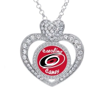 Carolina Hurricanes Womens CZ Pendant And 925 Sterling Silver Necklace D21 - Image 1 of 4