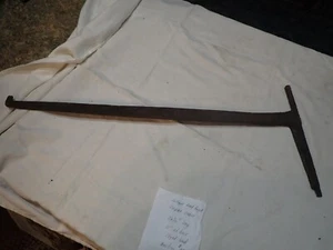 Antique Fireplace Crane, Hand Forged, Very Straight 26.5" long x 10" at base - Picture 1 of 10