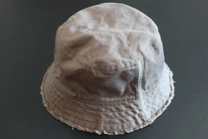 Vintage Distressed Olive Cotton Bucket Hat – Casual Outdoor Fishing Cap Unisex - Picture 1 of 8