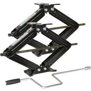 RV Stabilizer Jacks – 24" Scissor Style, 6500lbs Capacity, Set of 2 with Handle - Picture 1 of 7