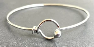 Edelstahl Silber offener Armreif Bettelmanschette Armband Boho Hakenverschluss - Bild 1 von 7