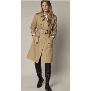 Massimo Dutti Women’s Trench Coat With Belt Brown Size M - Picture 1 of 23