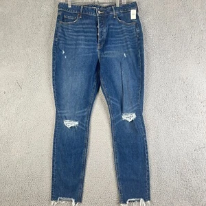 Old Navy Jeans Damen 14 High Rise Pop Icon Skinny Jeans blau distressed 35 x 27 - Bild 1 von 14
