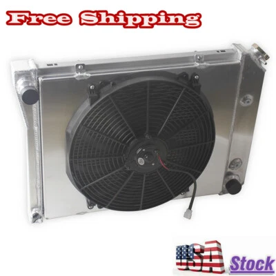 4Row Radiator&Fan For 1965 1966 1967 1968 1969 Buick Skylark Special Sportwagon - Image 1 of 4