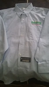 CAMISA DE HOMBRE VAN HEUSEN AZUL MANGA LARGA NUEVA CON ETIQUETAS TALLA 17 1/2 32-33 VERDE MTN GRINGO - Imagen 1 de 5