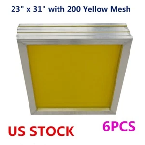 6pcs/pack 23" x 31" Aluminum Silk Screen Printing Frame With 200 Yellow Mesh - Picture 1 of 7