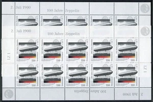 20 x Bund Nr. 2128 postfrisch Zeppelin Kleinbogen KB BRD 2000 LZ 1 MNH - Picture 1 of 3