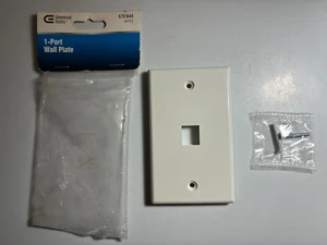 Keystone Wallplate AV/Network 1-Port WHITE 1-Gang Commercial Electric 579-644 - Picture 1 of 9