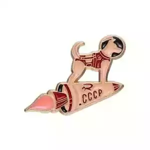Astronaut Laika Space Dog Enamel Pin Hat Backpack Jackets Badge Brooch Lapel - Picture 1 of 2
