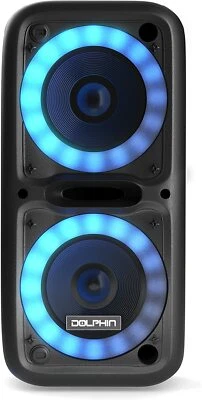 Altavoces de fiesta portátiles y recargables Dolphin SP-2120RBT dobles de 12" con luces Foto 1 de 4