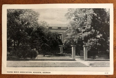 ORIGINAL 1942 REAL PICTURE POSTCARD, YMCA HOUSE, AUGUSTA, GEORGIA Cover