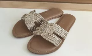 Accessorize Summer Womens Sandal Flip Flops Sequin Flat Shoes Size 3 - Picture 1 of 8