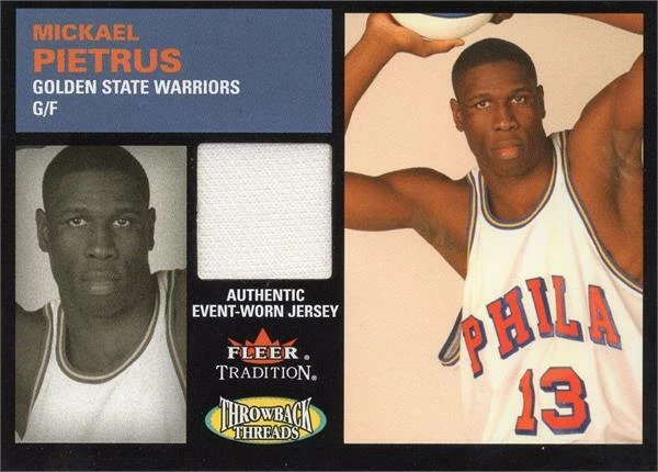 Mickael Pietrus jersey relic basketball card 2003 Fleer Tradition #TTMP - Image 1 of 1