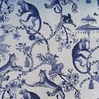 Oriental Print Chinoiserie Whimsy Cotton Rich Linen Fabric For Upholstery Craft