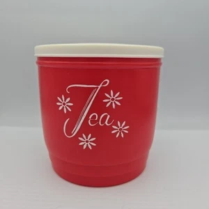 Vintage MCM Red Tea Canister 5” - Picture 1 of 3