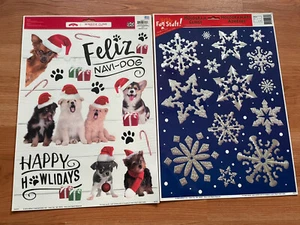 Fiocchi di neve vintage glitter olografici glitter Natale inverno e cani - Foto 1 di 7