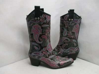 Botas de lluvia de vaquero de goma multicolor Capelli para mujer talla 7 Foto 1 de 4