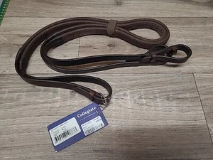 Collegiate English Leather Rubber Grip Reins, Pony Size, Brown (Ref: 384Y)NEW - Picture 1 of 7