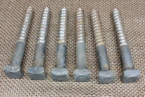 9/16” Square Head 6 Lags Bolts 3/8 X 3” Black Steel Screw Old Blacksmith rustic Cover