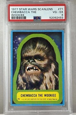 1977 scanlens #71 chewbacca rc; star wars AUSTRALIAN rookie PSA 4  (POP 6, 8^) - Image 1 of 2