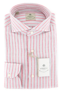 Рубашка Borrelli светло-серая в полоску - тонкая - (201802226) - Изображение 1 из 4