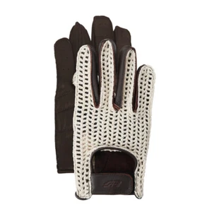 Guantes Vintage Marrones Con Red De Piel Verdadera Talla M Simoni Racing - Imagen 1 de 4