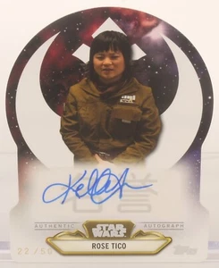 2025 Topps Star Wars Meiyo Rose Tico #RSHA-K Die-cut Resistance Honor Auto 22/50 - Foto 1 di 2