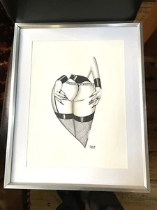 Original Drawing Painting Sketch Abstract Nude Passion Modern Lovers UK Signed - Picture 1 of 11