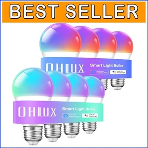 8-Pack Smart LED Bulbs - Voice Control, RGB Color Changing & Music Sync - Picture 1 of 8