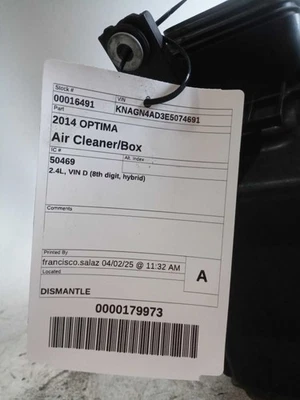 Purificador de aire híbrido de 8 dígitos VIN D 2,4 L compatible con 11-16 OPTIMA 423555 Foto 1 de 3