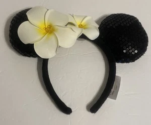 Disney Parks Aulani Resort Plumeria schwarz Pailletten Minnie Ohren Stirnband - Bild 1 von 7