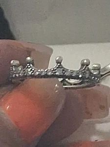 PANDORA AUTHENTISCHE BRANDNEUE PAVE STERLINGSILBER GLITZER KRONE RINGE GRÖSSE 7 & 8 - Bild 1 von 23