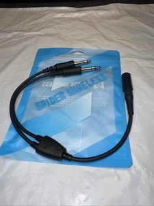 Helicopter U174 Plug Aviation Headset To General Aviationga Adapter Cable - Zdjęcie 1 z 4