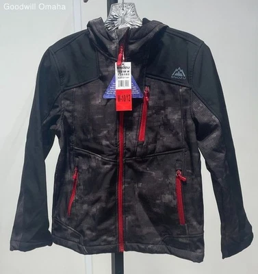 Snozu Boy's Size M-10/12 Black Dot Camo Softshell Full Zip Jacket NWT - Image 1 of 4