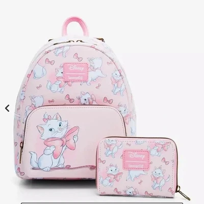 Conjunto de mini mochila y billetera Loungefly Disney The Aristocats Marie Bows Foto 1 de 4