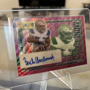 2023 Leaf Metal Football Zach Charbonnet So Money SSP Pink 4/5 Rookie Auto - Picture 1 of 2